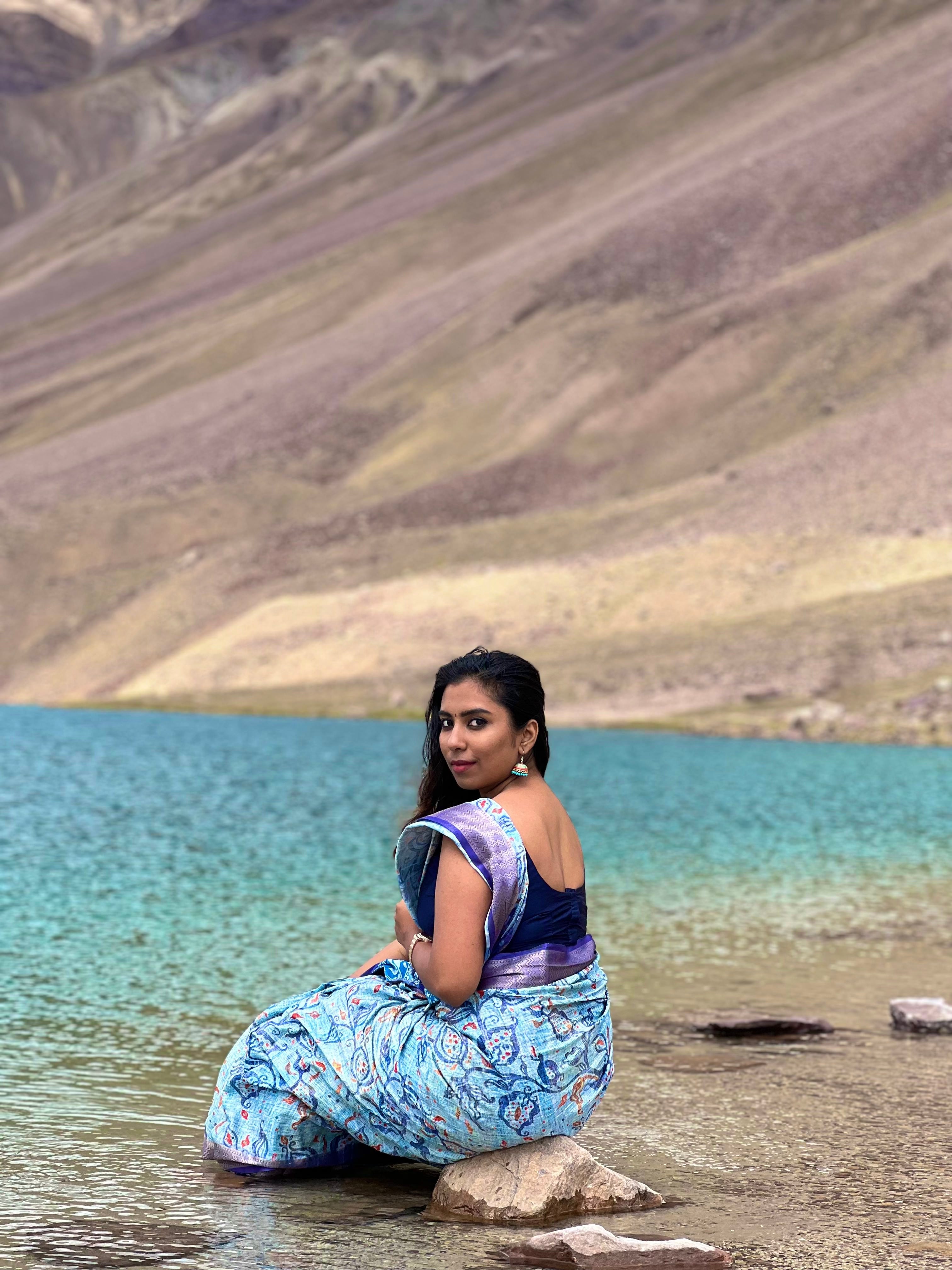 Light Purple Dola Silk Saree