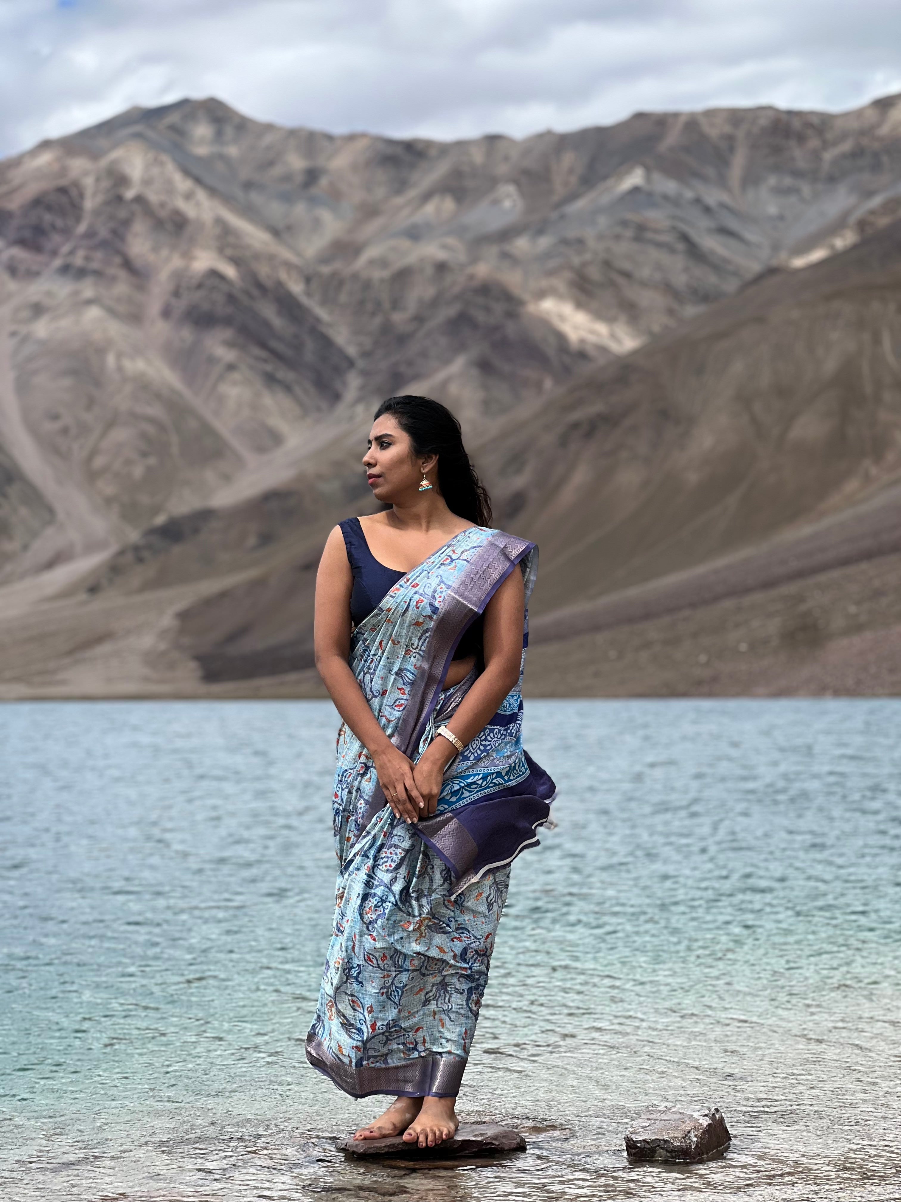 Light Purple Dola Silk Saree