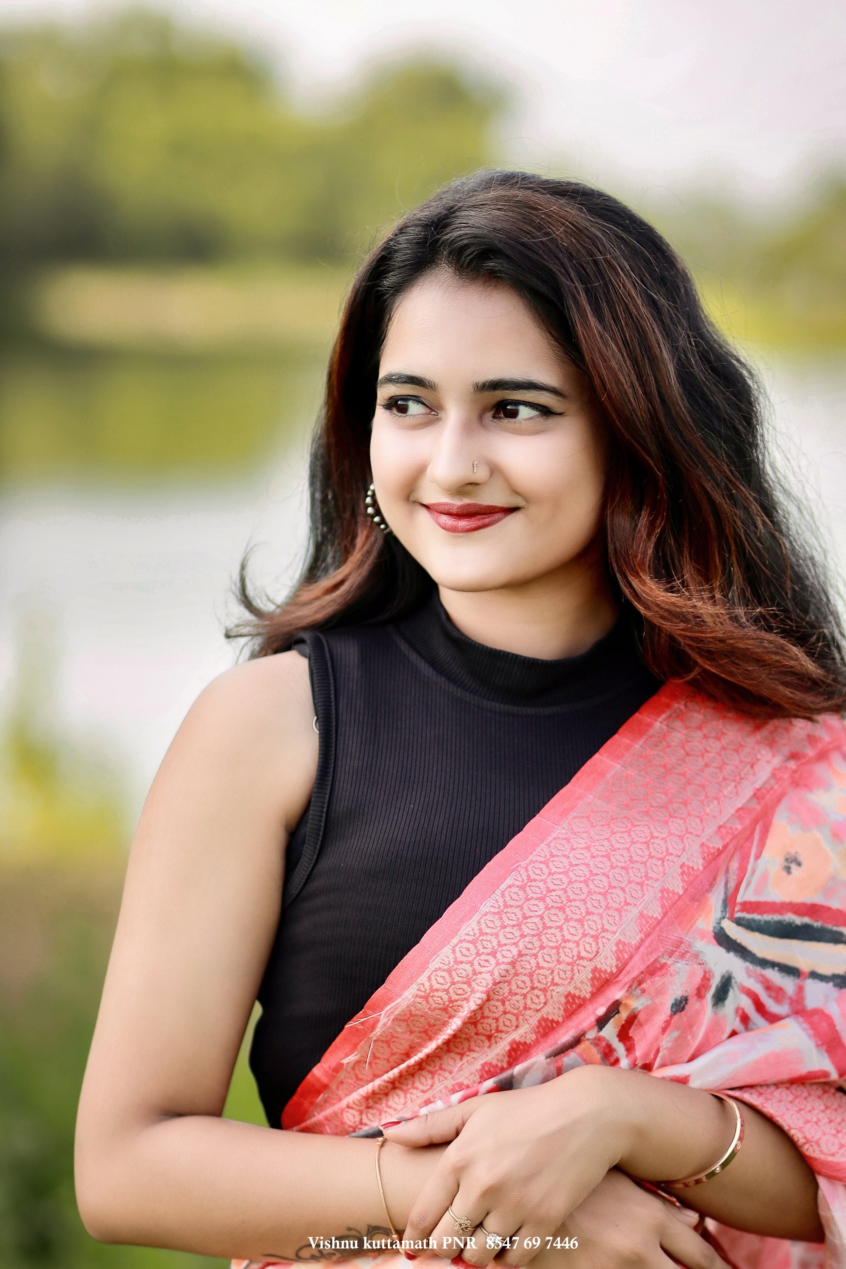 Carrot Pink Dola Silk Saree