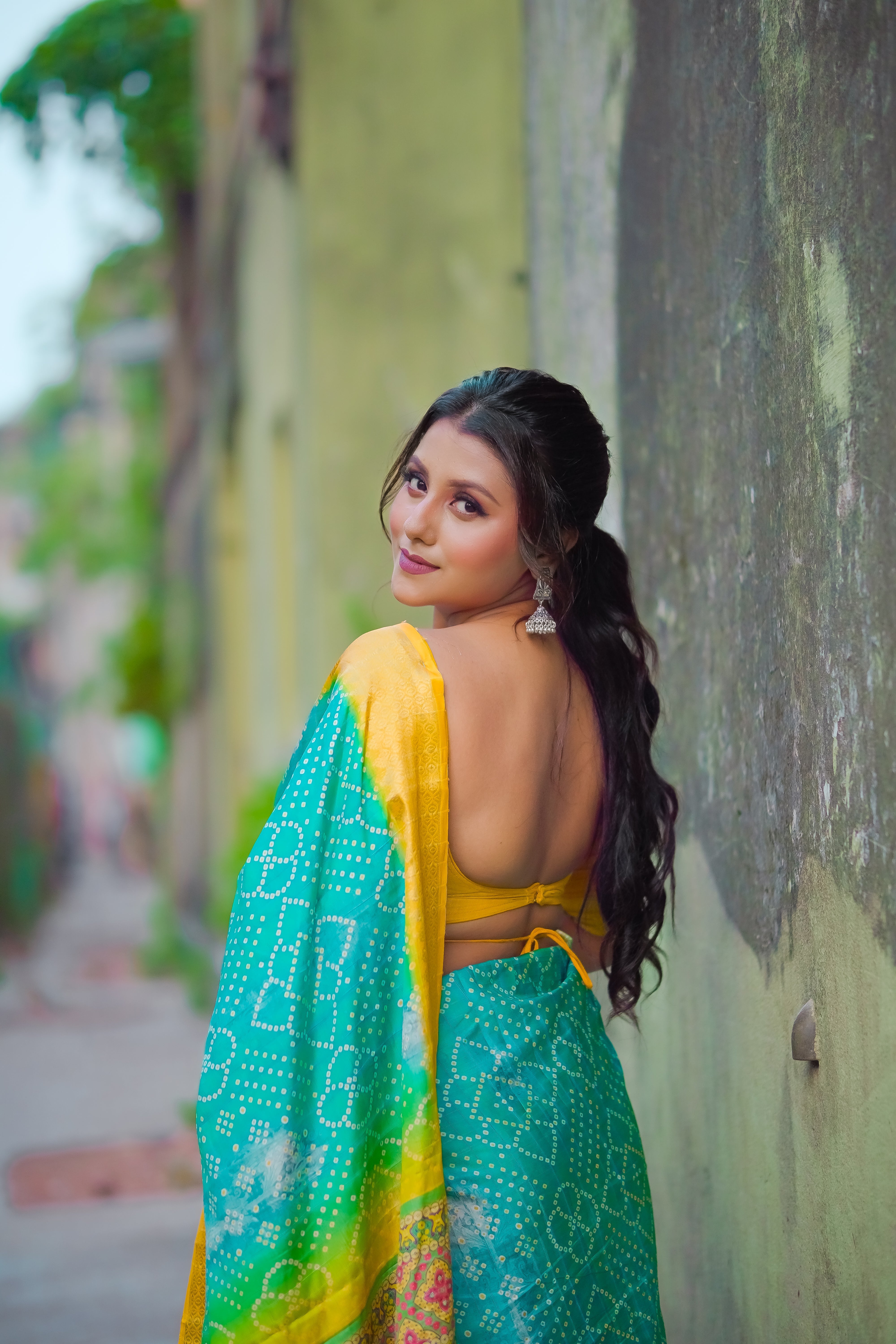 Green Yellow Silk Saree