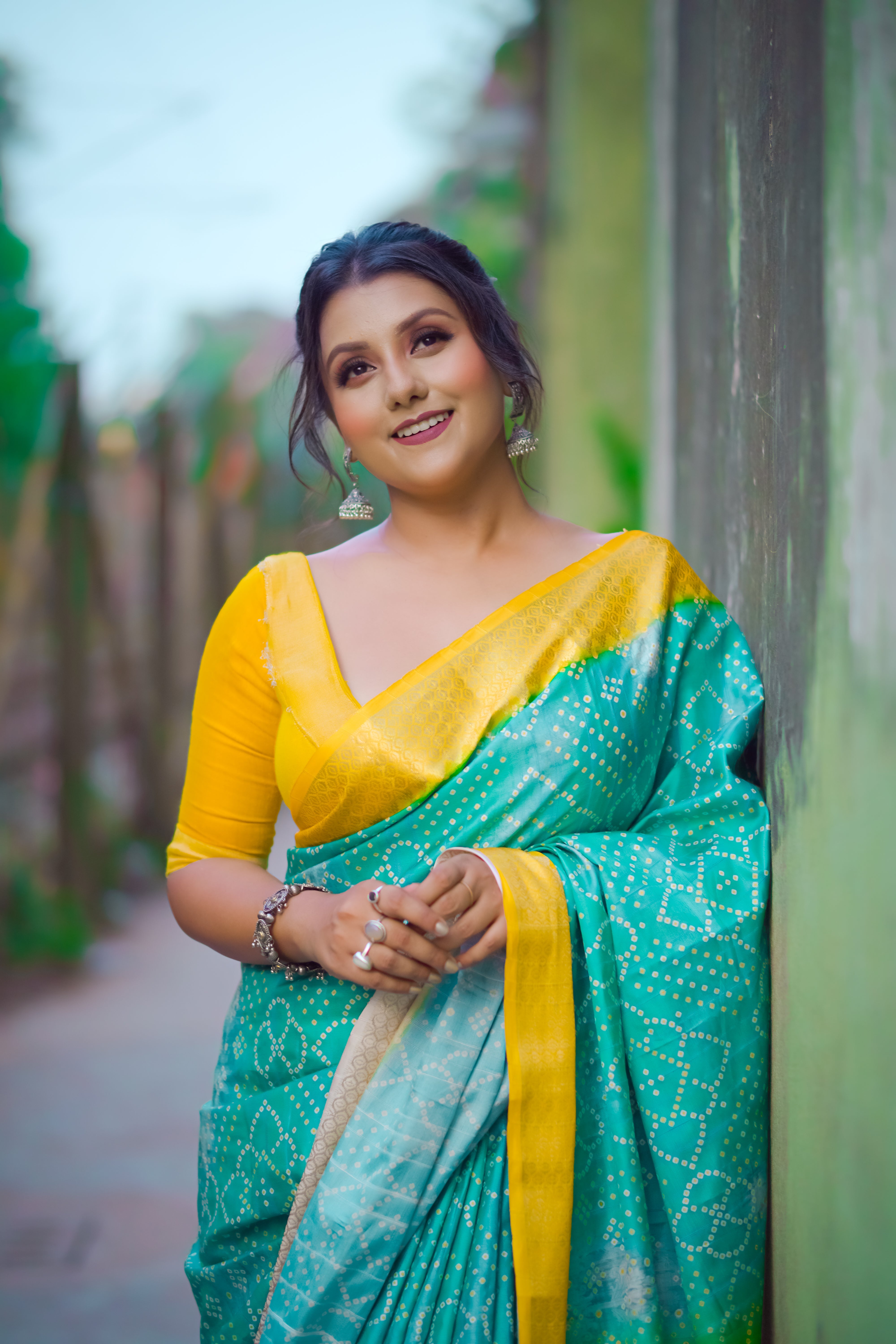 Green Yellow Silk Saree