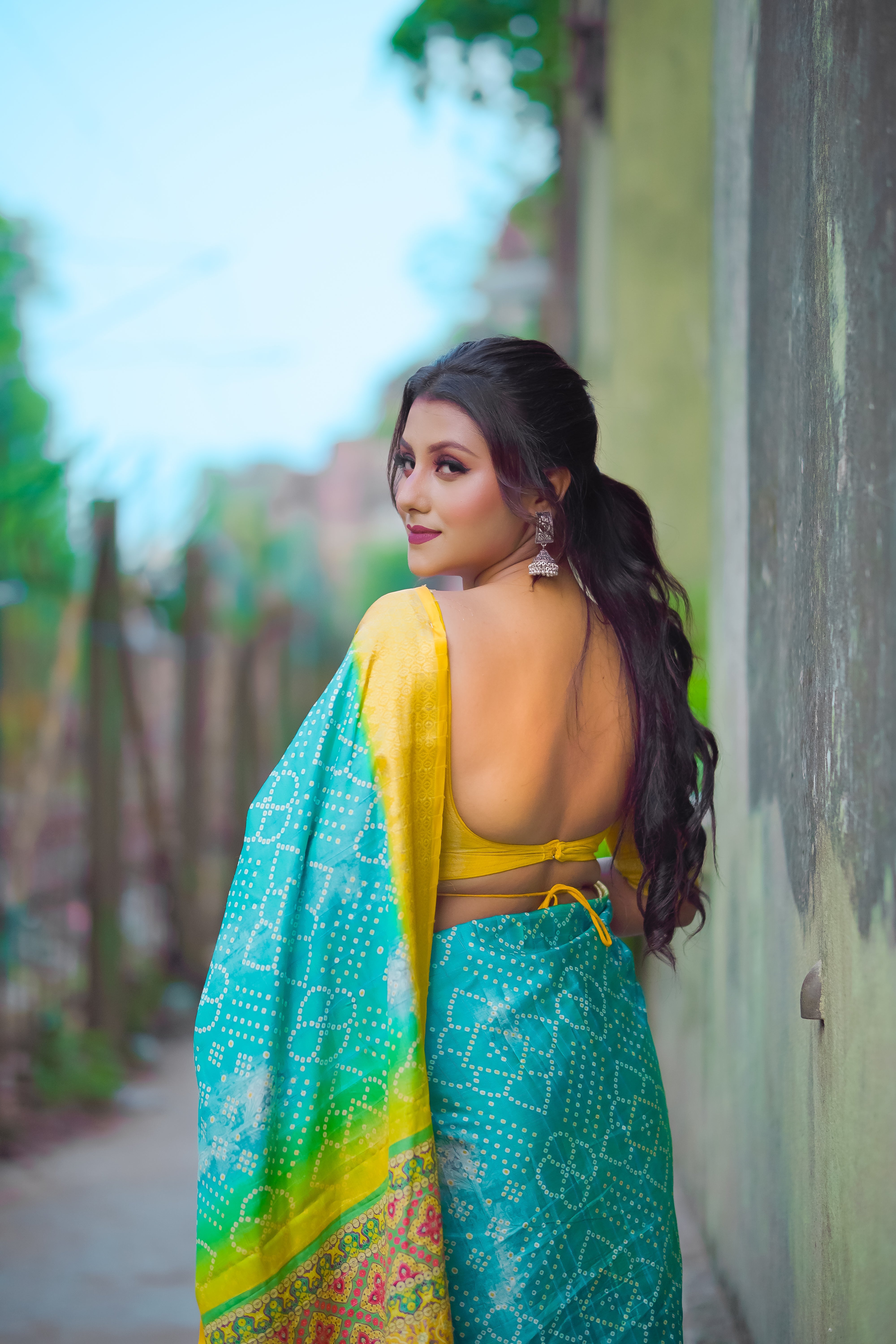 Green Yellow Silk Saree