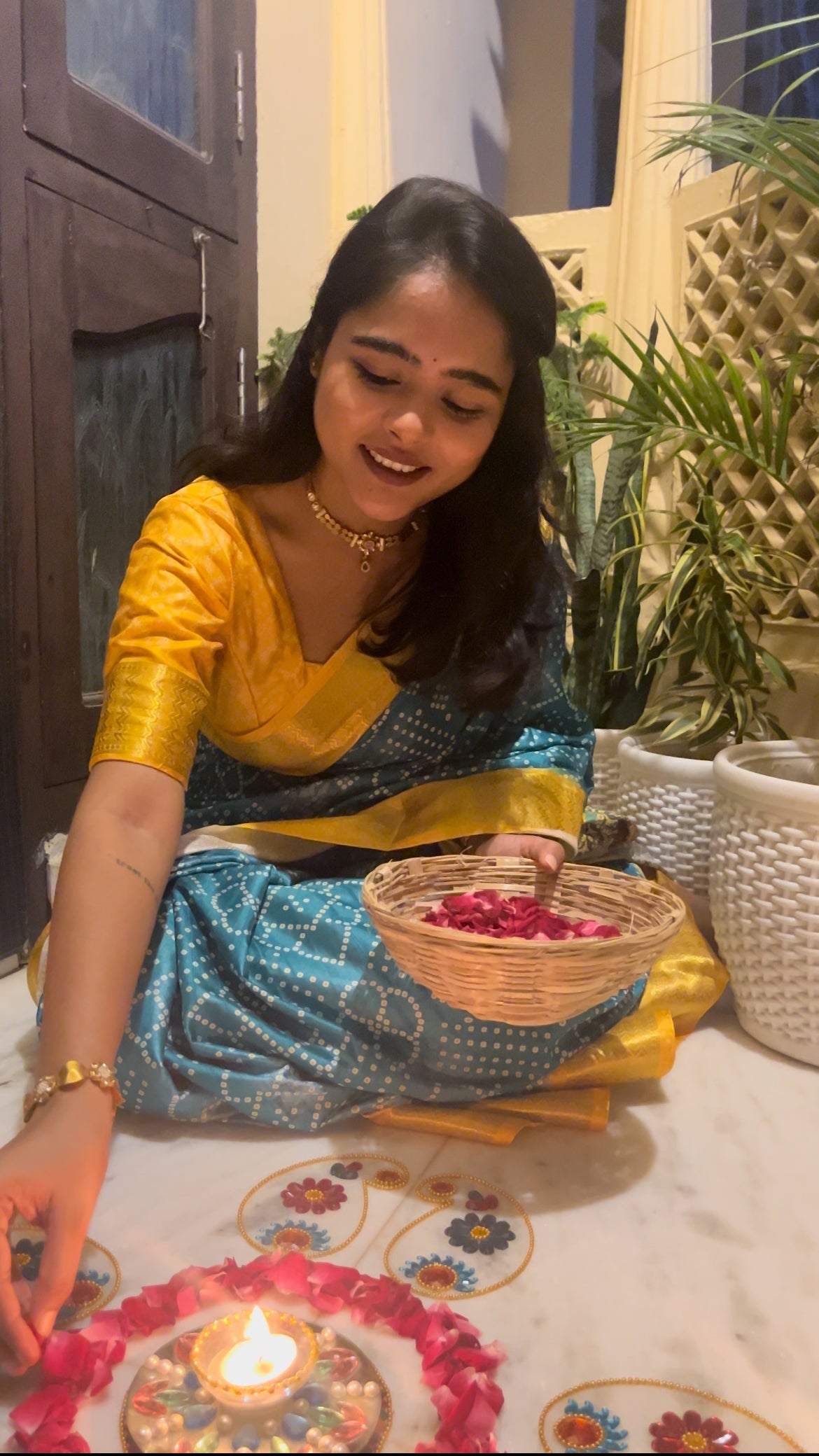 Green Yellow Silk Saree