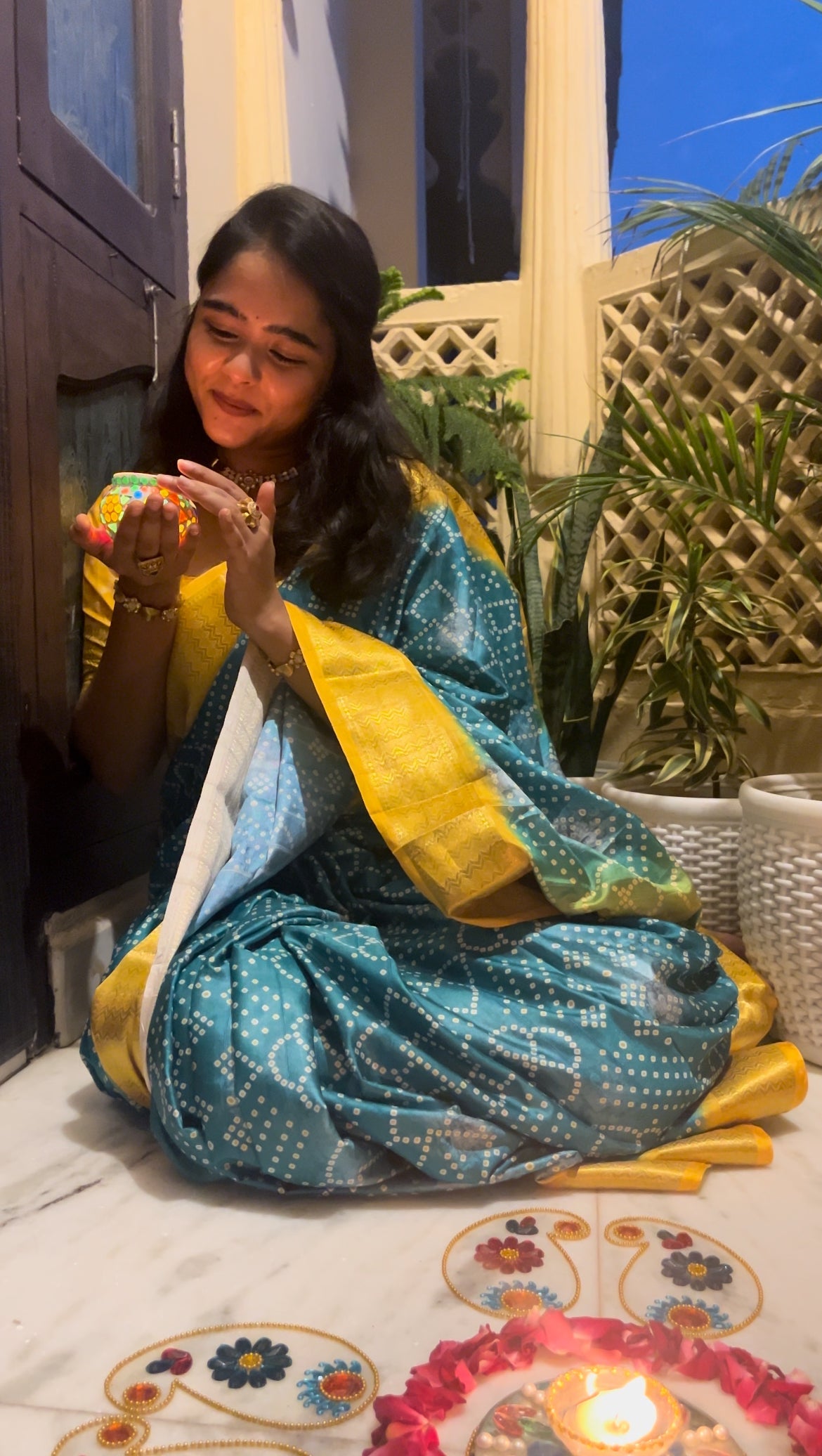 Green Yellow Silk Saree