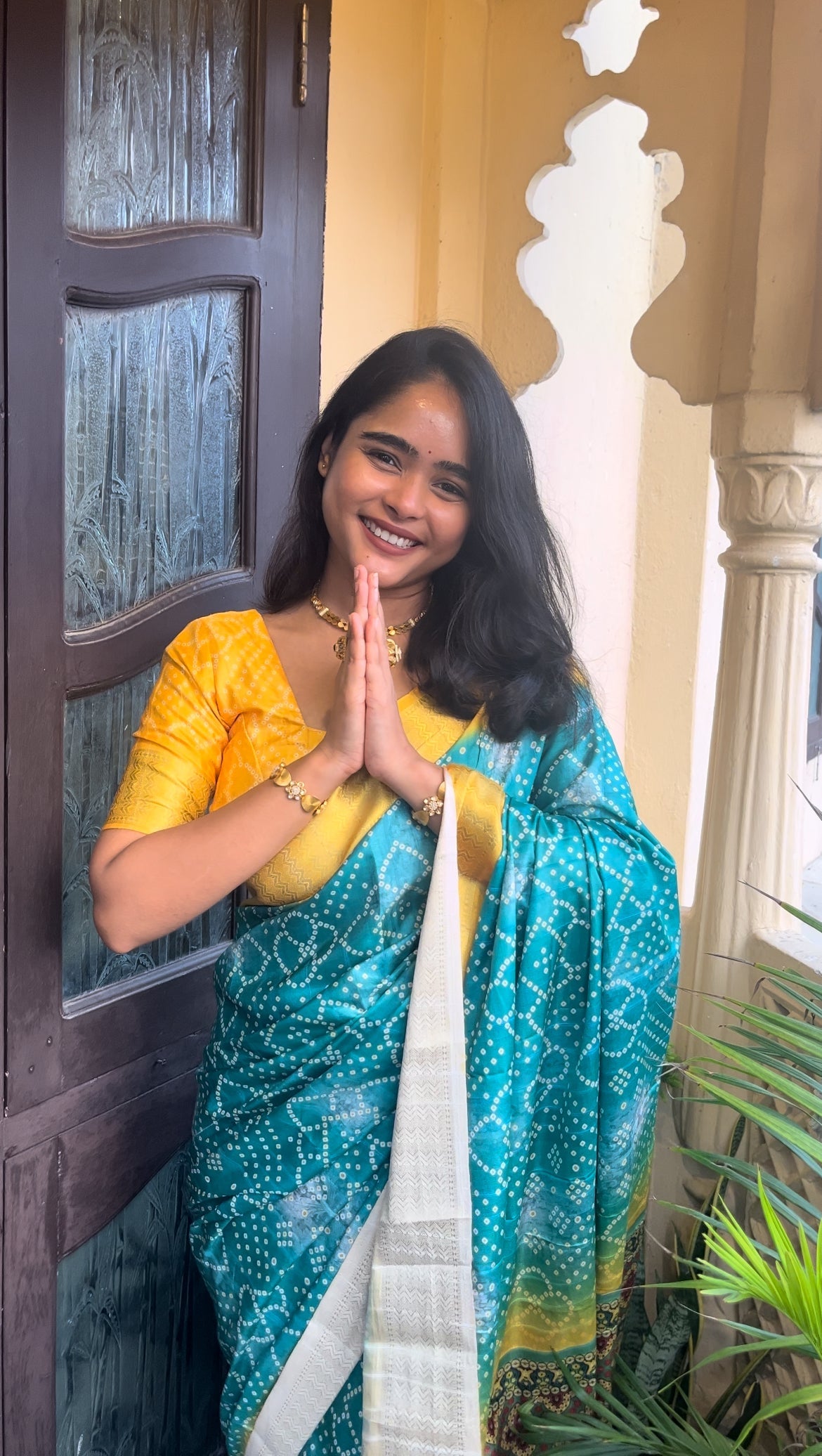 Green Yellow Silk Saree