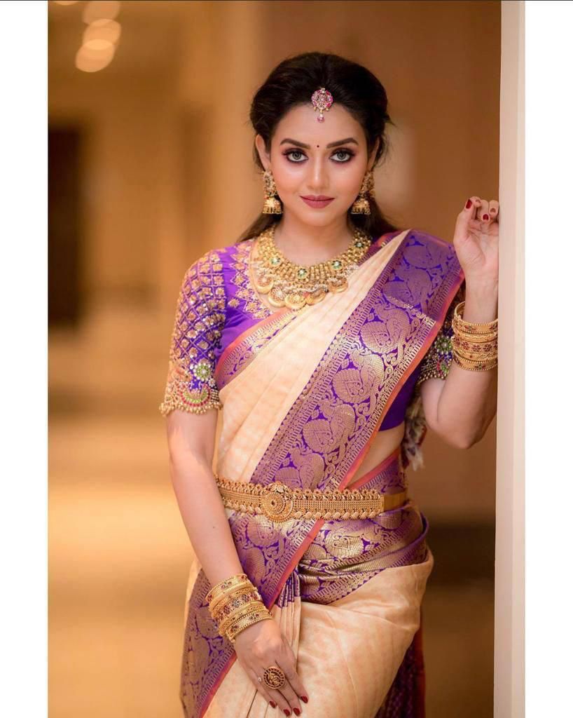 Admirable Peach Soft Silk Saree With Angelic Blouse Piece