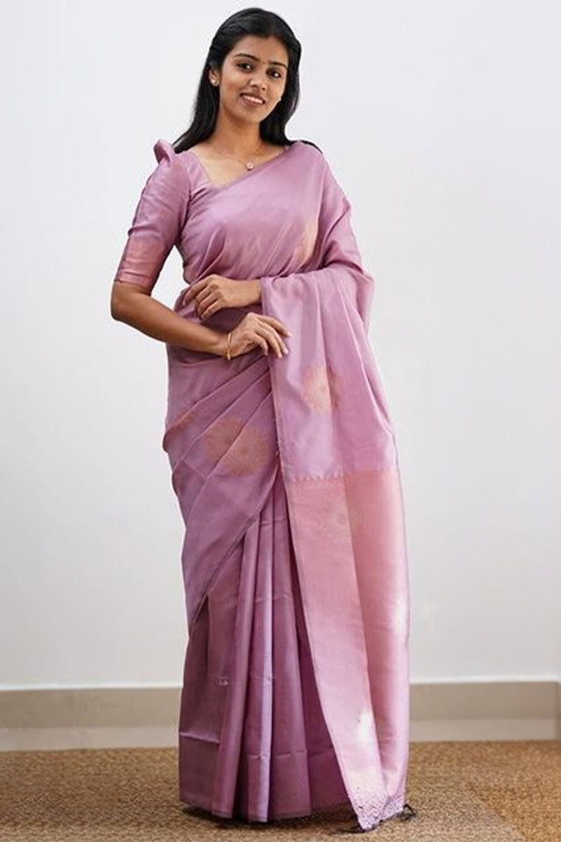 Scintilla Baby Pink Soft Silk Saree With Devastating Blouse Piece