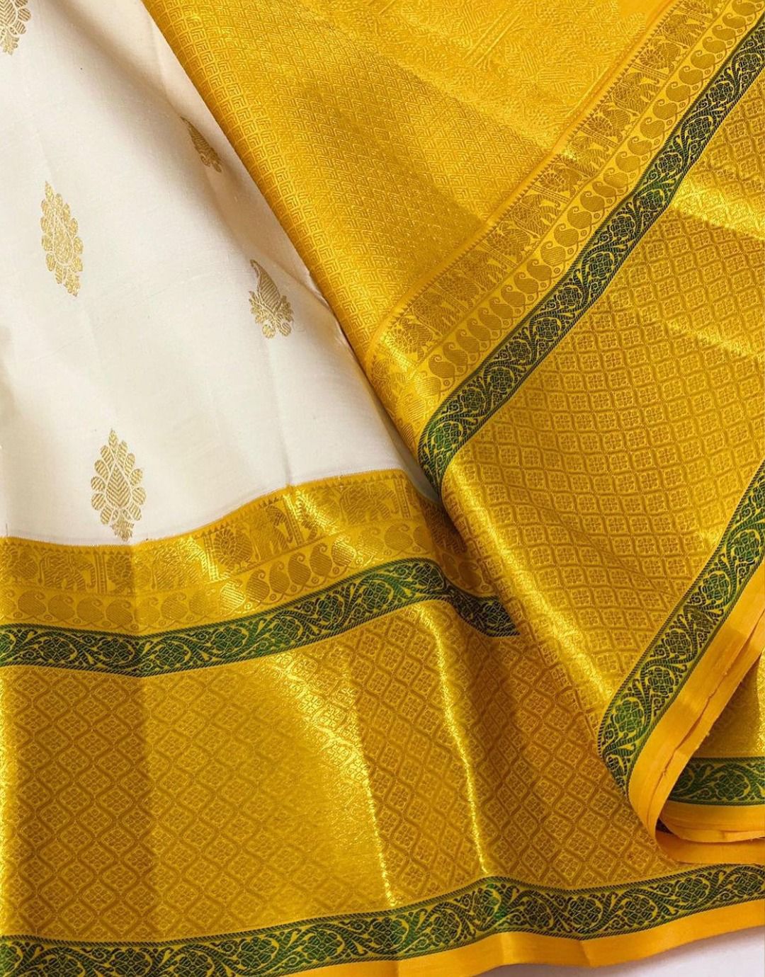 Luxuriant Off White Soft Silk Saree With Glittering Blouse Piece