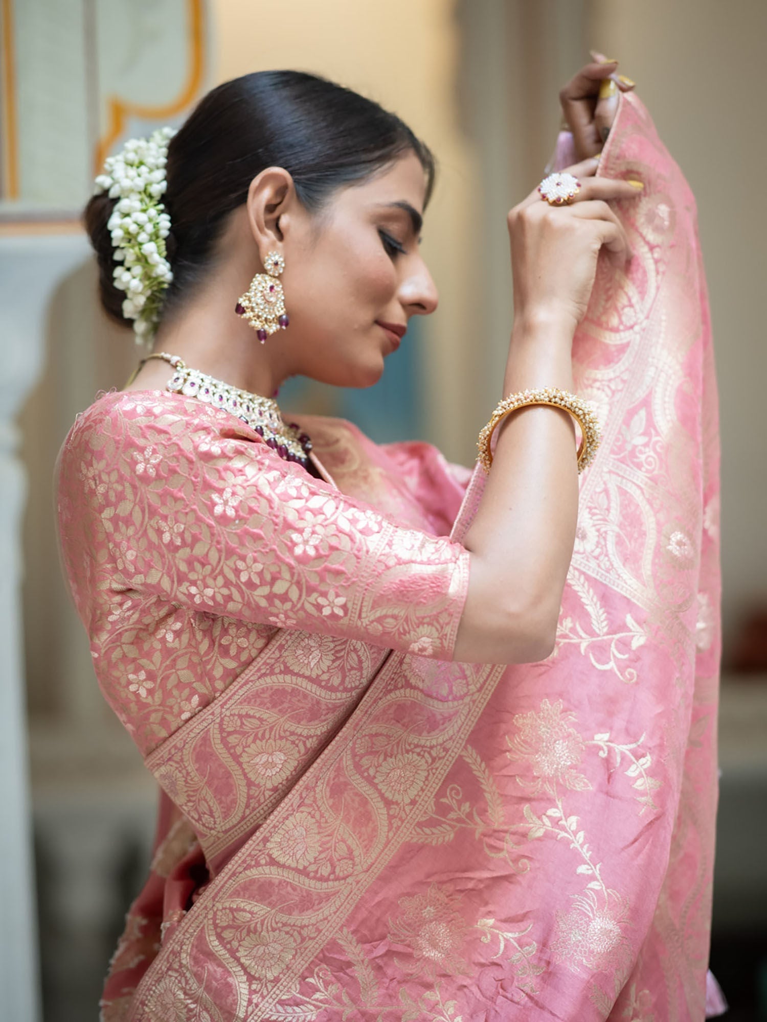 Redolent Peach Soft Silk Saree With Lagniappe Blouse Piece