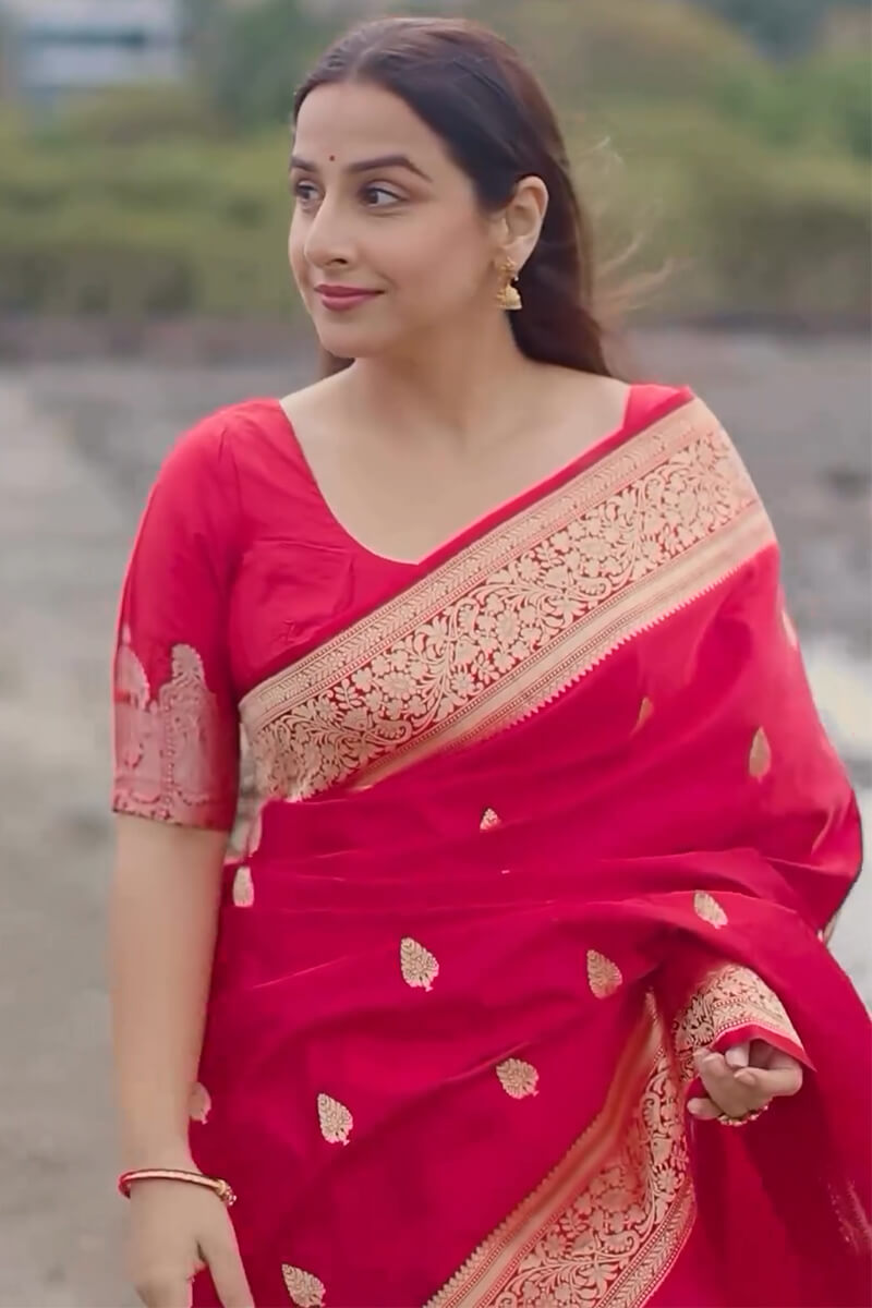 Tempting Dark Pink Soft Silk Saree With Vivacious Blouse Piece