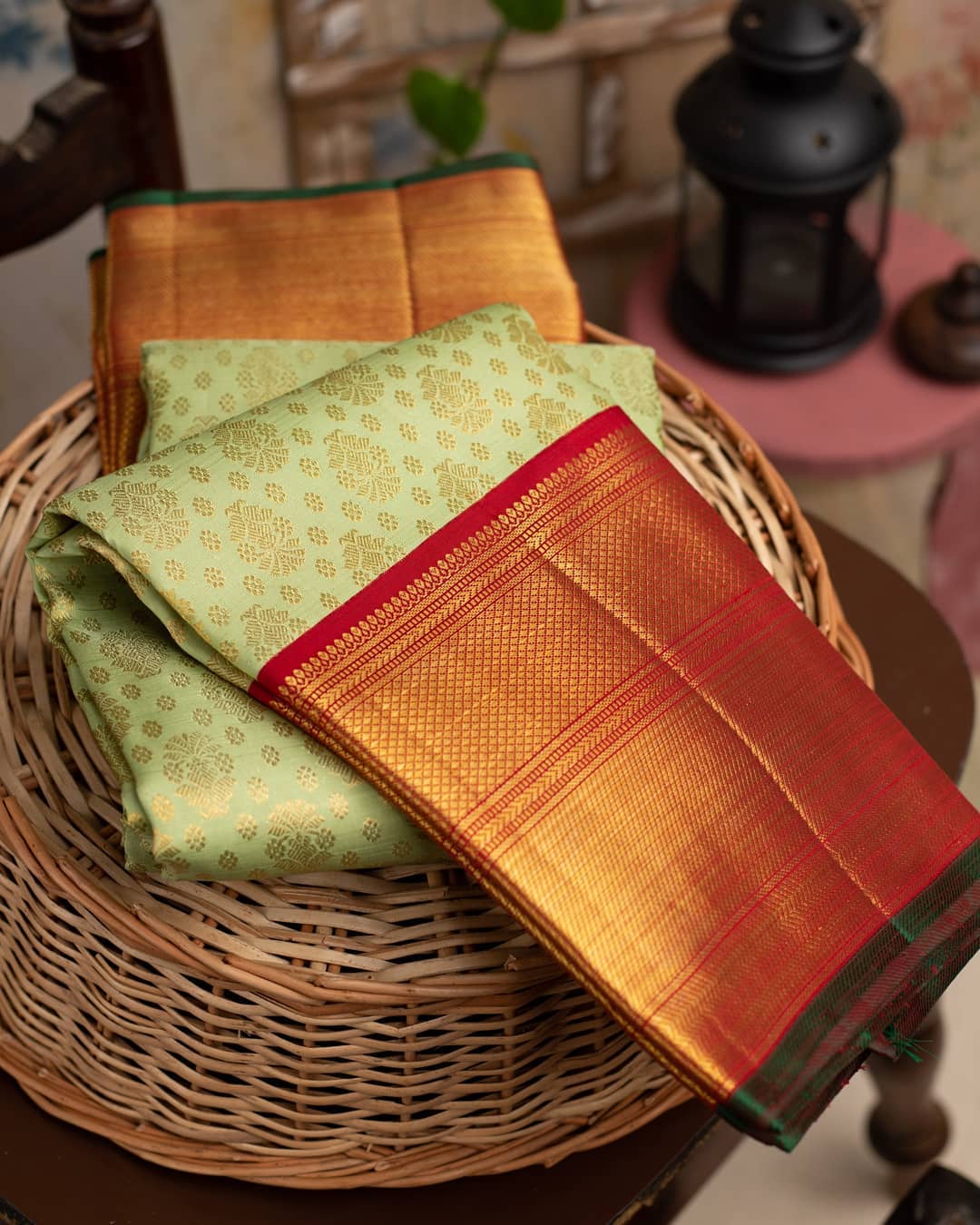 Surpassing Pista Soft Banarasi Silk Saree With Ethnic Blouse Piece