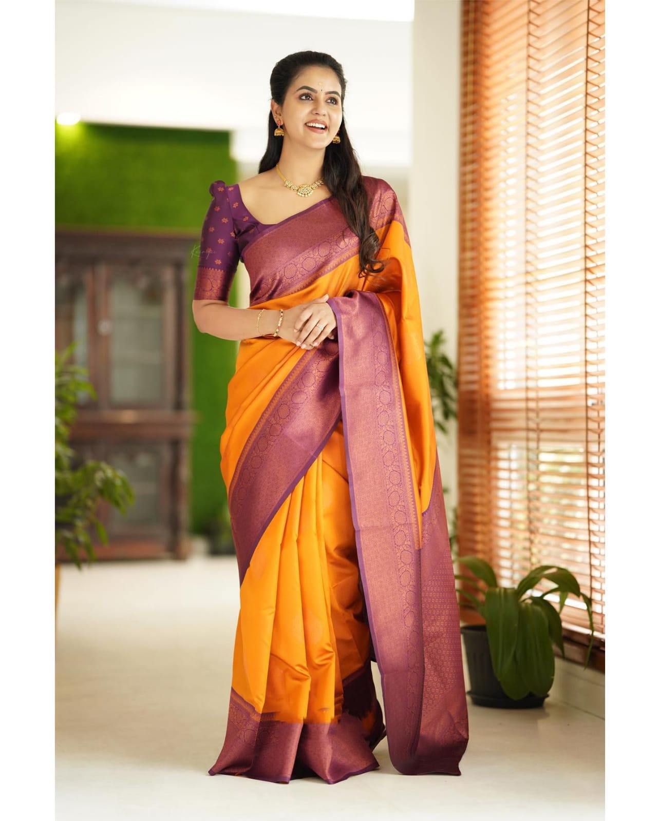 Seraglio Yellow Soft Silk Saree With Engaging Blouse Piece