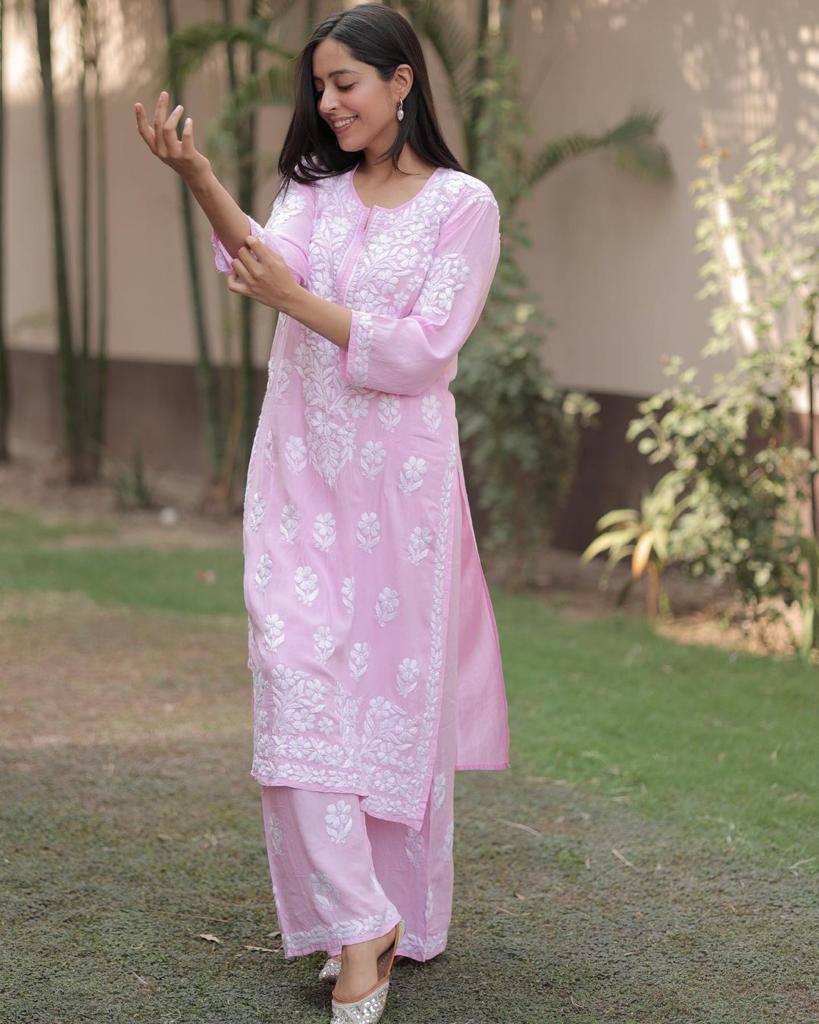 Chikankari - Baby pink