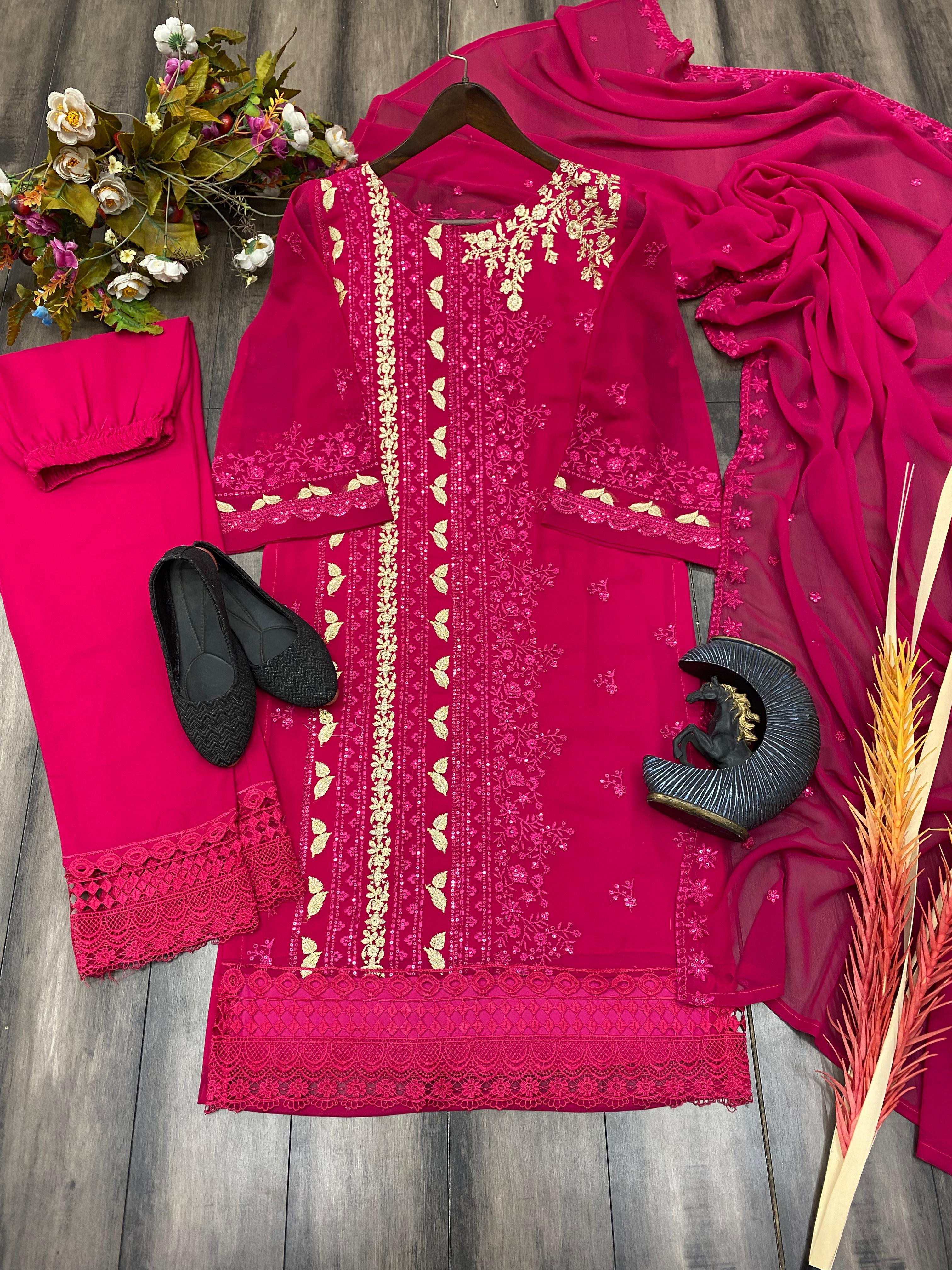 EMBROIDERY WORK SUIT PENT AND DUPATTA