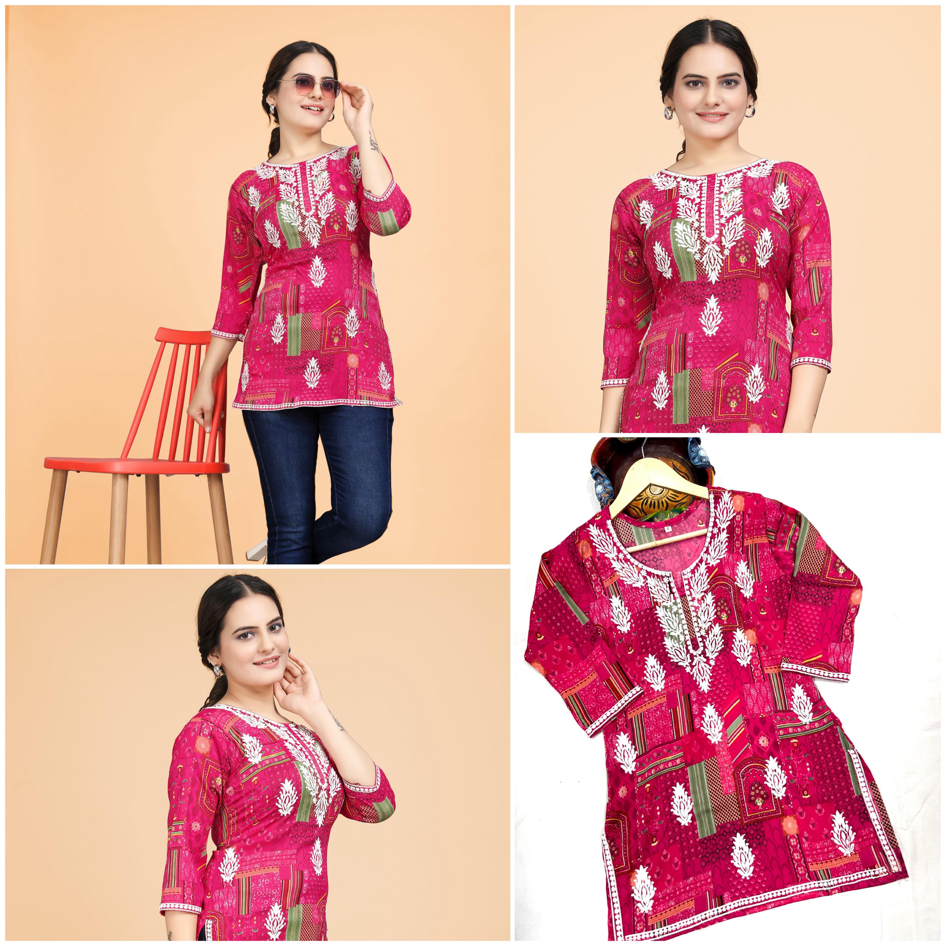 Enchanting Elegance Cotton Silk Chikankari Kurti 🌺