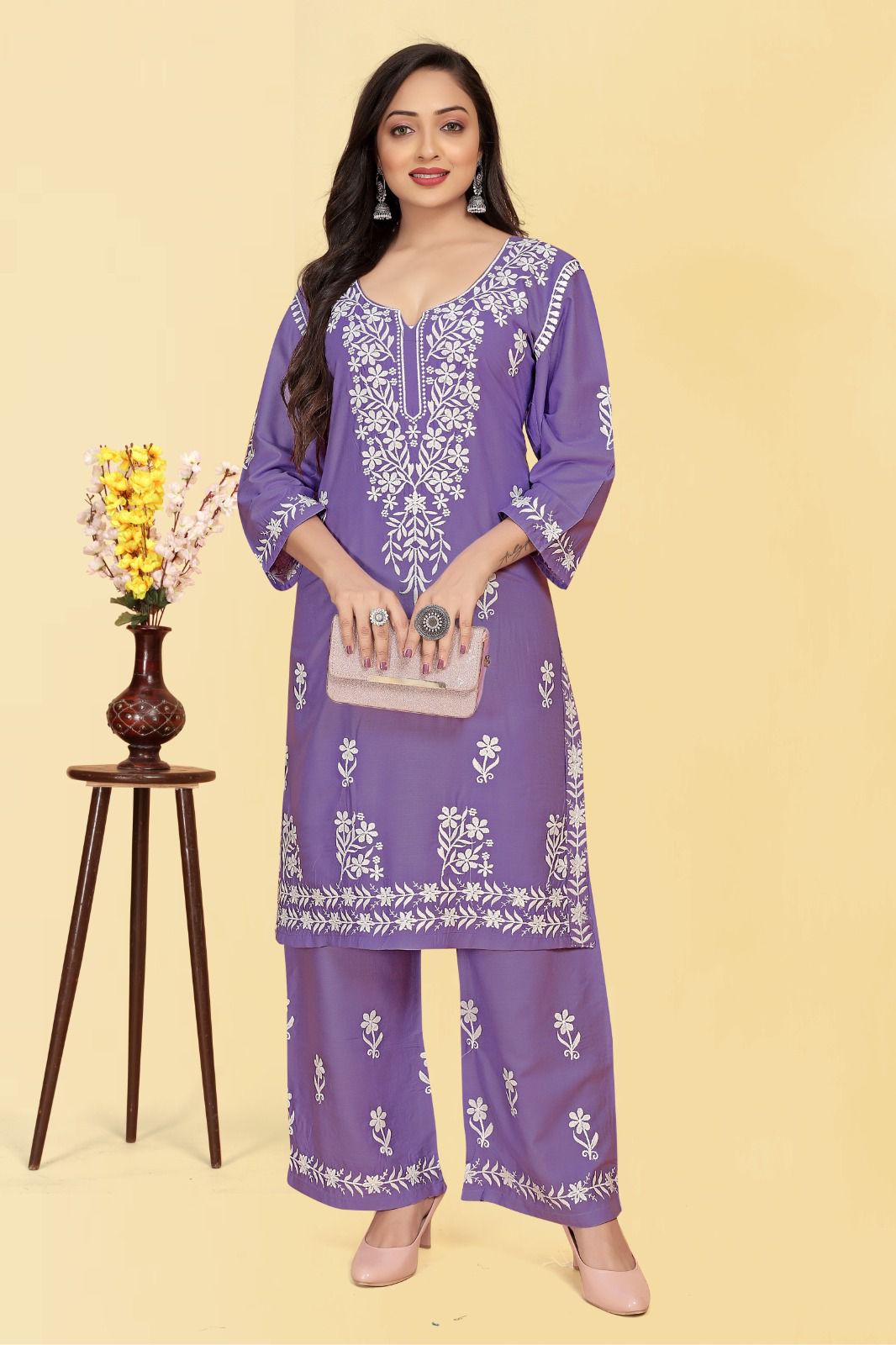 Elegant Rayon Embroidered Ensemble - Available in Sizes M to 4XL