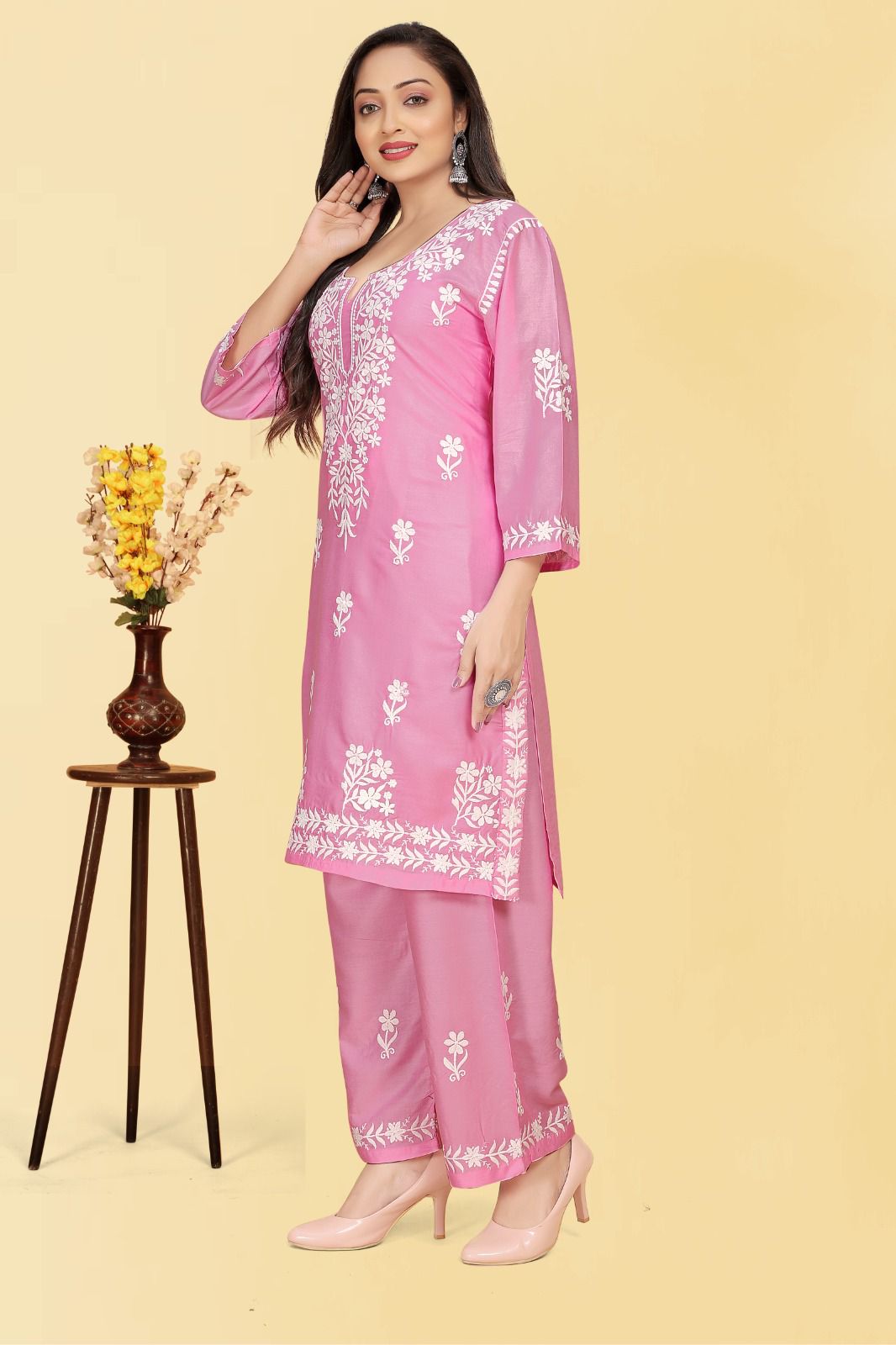 Elegant Rayon Embroidered Ensemble - Available in Sizes M to 4XL