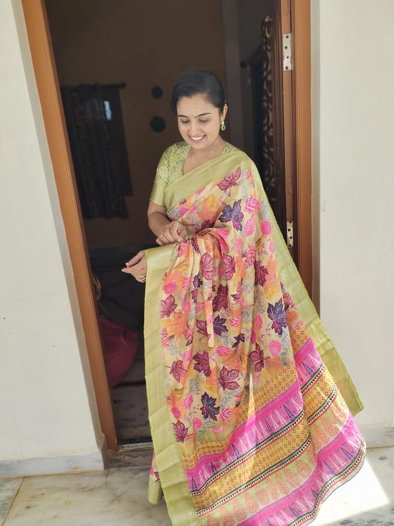 Pista Green Dola Silk Saree