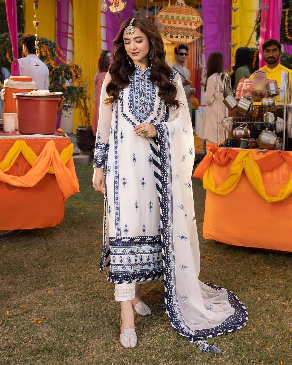 EMBROIDERY WORK SUIT WITH STITCHED PANT AND DUPATTA