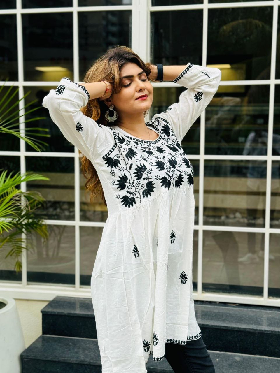 Chic Chikankari: Best-Selling Short Kurtas in 4 Stunning Colors