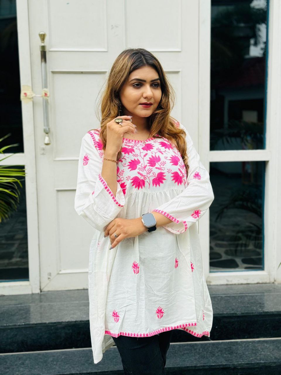 Chic Chikankari: Best-Selling Short Kurtas in 4 Stunning Colors