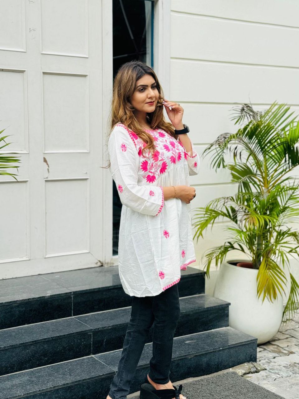 Chic Chikankari: Best-Selling Short Kurtas in 4 Stunning Colors