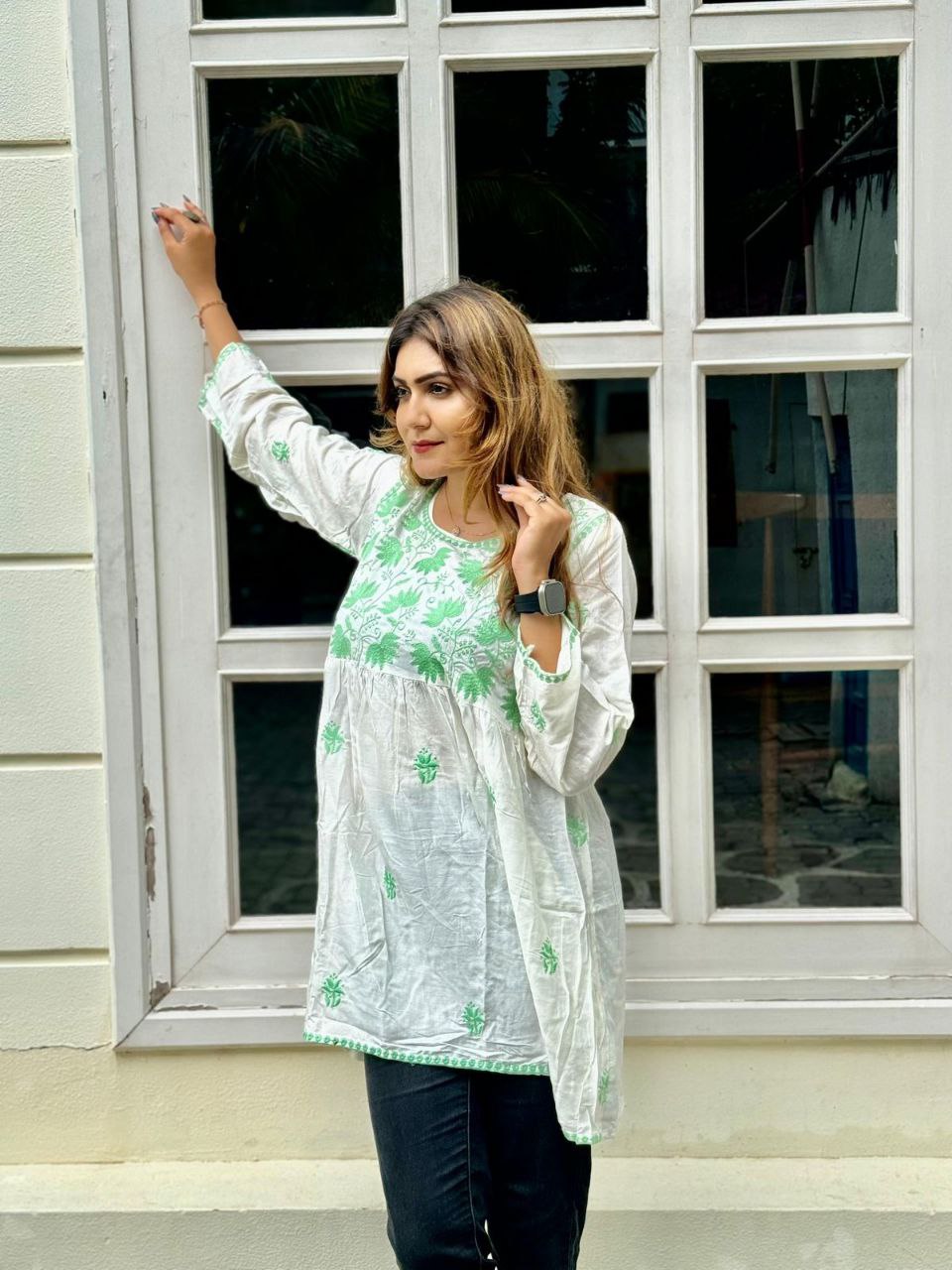 Chic Chikankari: Best-Selling Short Kurtas in 4 Stunning Colors