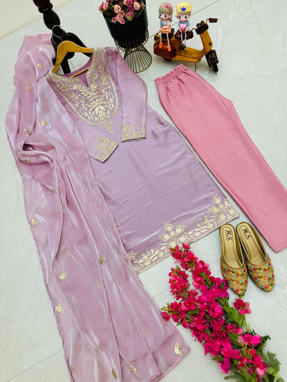 ZD-Series New Designer Party Top Pent & Dupatta Set